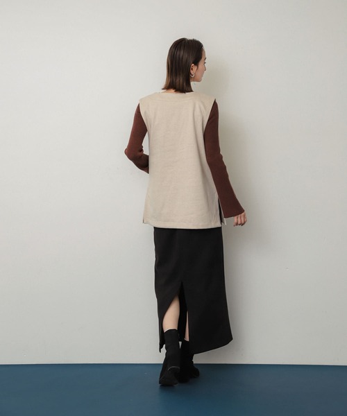 SENSE OF PLACE by URBAN RESEARCH（センスオブプレイスバイアーバンリサーチ）の「ポンチタイトスカート（スカート・レディース・チャコールグレー/ブラウン/ライトベージュ・MEDIUM/SMALL）」の12枚目の写真