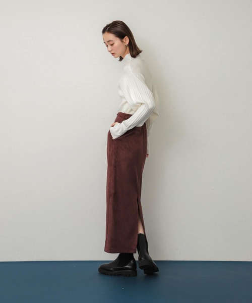 SENSE OF PLACE by URBAN RESEARCH（センスオブプレイスバイアーバンリサーチ）の「ポンチタイトスカート（スカート・レディース・チャコールグレー/ブラウン/ライトベージュ・MEDIUM/SMALL）」の15枚目の写真