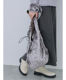 Samansa Mos2 blue | ドロストベロアトートバッグ(ハンドバッグ)