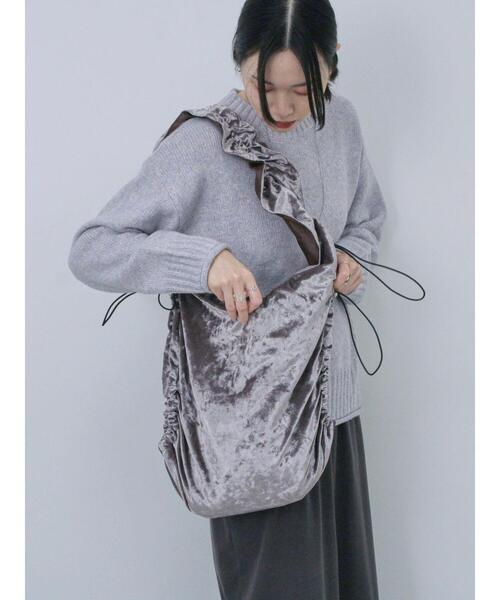 Samansa Mos2 blue(サマンサモスモスブルー)の「ドロストベロアトートバッグ(ハンドバッグ・レディース・グレー/ブルー/モカ・F)」の19枚目の写真