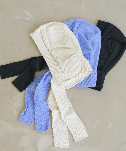 idem（イデム）の「ニットヘルメットHAT（ニットキャップ/ビーニー・レディース・ブルー・FREE）」の2枚目の写真