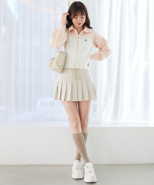 MAJESTIC LEGON（マジェスティックレゴン）の「ダブルジップバイカラーニット（ニット/セーター・レディース・ブラック系その他/グレー系その他/ベージュ系その他2/ピンク系その他2・MEDIUM）」の18枚目の写真