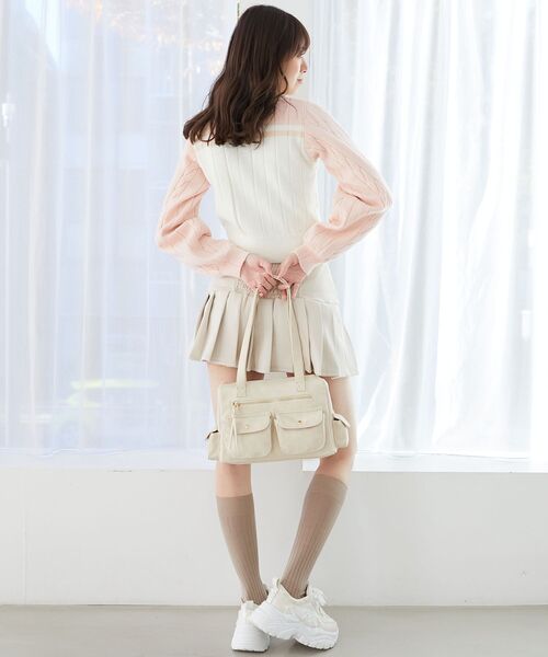 MAJESTIC LEGON（マジェスティックレゴン）の「ダブルジップバイカラーニット（ニット/セーター・レディース・ブラック系その他/グレー系その他/ベージュ系その他2/ピンク系その他2・MEDIUM）」の20枚目の写真