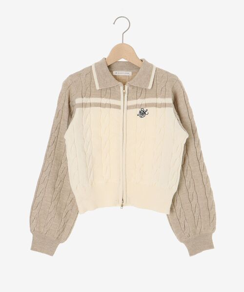 MAJESTIC LEGON（マジェスティックレゴン）の「ダブルジップバイカラーニット（ニット/セーター・レディース・ブラック系その他/グレー系その他/ベージュ系その他2/ピンク系その他2・MEDIUM）」の7枚目の写真