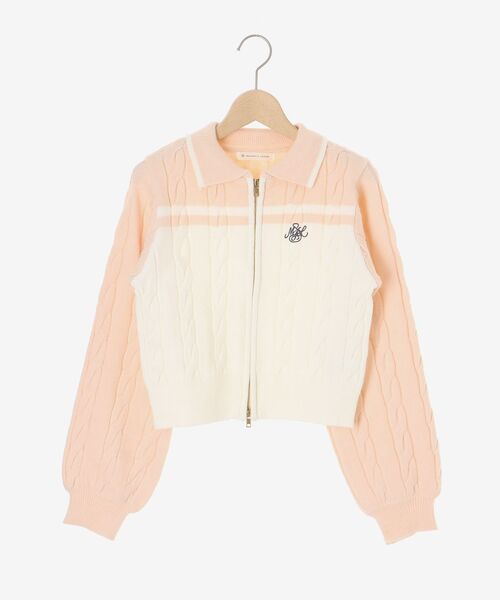 MAJESTIC LEGON（マジェスティックレゴン）の「ダブルジップバイカラーニット（ニット/セーター・レディース・ブラック系その他/グレー系その他/ベージュ系その他2/ピンク系その他2・MEDIUM）」の8枚目の写真