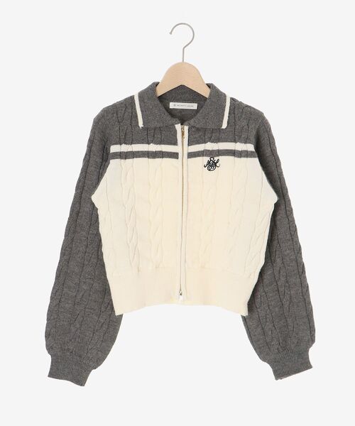 MAJESTIC LEGON（マジェスティックレゴン）の「ダブルジップバイカラーニット（ニット/セーター・レディース・ブラック系その他/グレー系その他/ベージュ系その他2/ピンク系その他2・MEDIUM）」の9枚目の写真