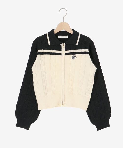 MAJESTIC LEGON（マジェスティックレゴン）の「ダブルジップバイカラーニット（ニット/セーター・レディース・ブラック系その他/グレー系その他/ベージュ系その他2/ピンク系その他2・MEDIUM）」の10枚目の写真