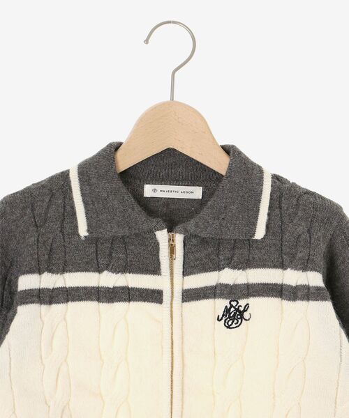 MAJESTIC LEGON（マジェスティックレゴン）の「ダブルジップバイカラーニット（ニット/セーター・レディース・ブラック系その他/グレー系その他/ベージュ系その他2/ピンク系その他2・MEDIUM）」の12枚目の写真