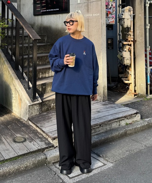 CIAOPANIC TYPY（チャオパニックティピー）の「【ユニセックス】アニマル柄ワンポイント刺繍バックプリントスウェット（スウェット・メンズ・チャコールグレー/ネイビー/ライトグレー・MEDIUM/LARGE）」の12枚目の写真