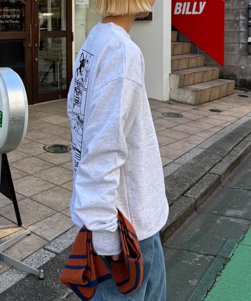 CIAOPANIC TYPY（チャオパニックティピー）の「【ユニセックス】アニマル柄ワンポイント刺繍バックプリントスウェット（スウェット・メンズ・チャコールグレー/ネイビー/ライトグレー・MEDIUM/LARGE）」の8枚目の写真