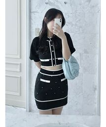 EATME | バイカラーストーンニットTOP（セットアップ可能）(ニット/セーター)