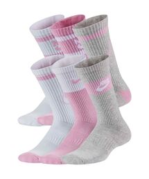 NIKE(iCL)̃iCL GufC LbY NbVh N[ \bNX (6) / Nike Everyday Kids' Cushioned Crew Socks (6 Pairs) CK7302-905 Multi-Color(\bNX/C)