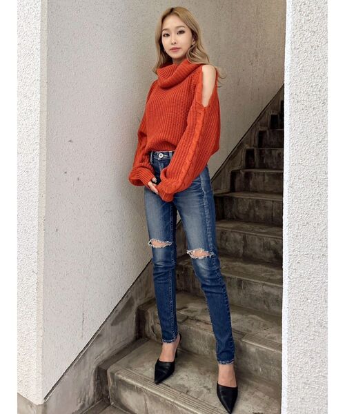 GYDA（ジェイダ）の「ポインテッドミュール（パンプス・レディース・オフホワイト/ブラック・MEDIUM/SMALL/LARGE）」の10枚目の写真