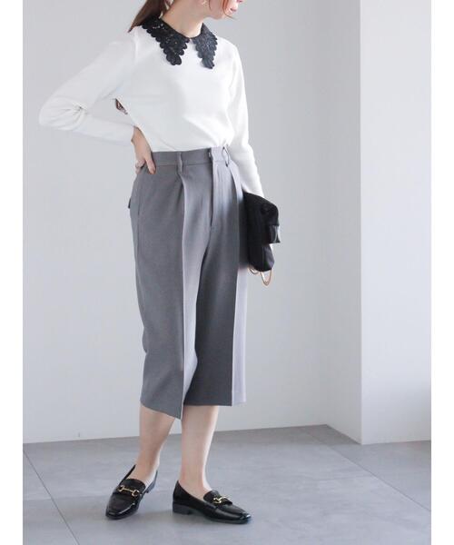 Te chichi（テチチ）の「レース衿ニットプルオーバー（ニット/セーター・レディース・グレー/ブラック/オフホワイト・F）」の7枚目の写真