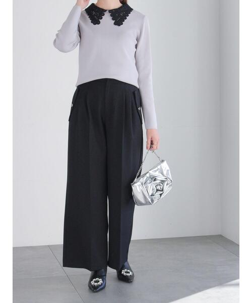 Te chichi（テチチ）の「レース衿ニットプルオーバー（ニット/セーター・レディース・グレー/ブラック/オフホワイト・F）」の10枚目の写真