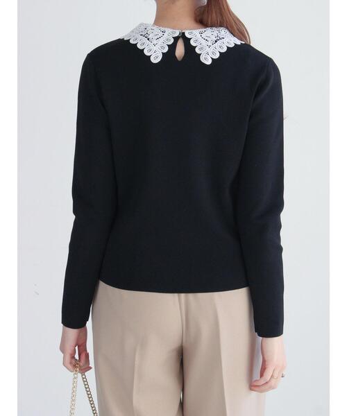 Te chichi（テチチ）の「レース衿ニットプルオーバー（ニット/セーター・レディース・グレー/ブラック/オフホワイト・F）」の12枚目の写真