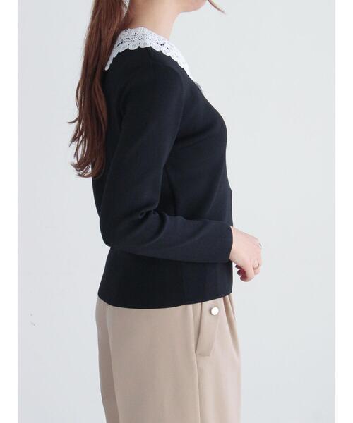 Te chichi（テチチ）の「レース衿ニットプルオーバー（ニット/セーター・レディース・グレー/ブラック/オフホワイト・F）」の13枚目の写真