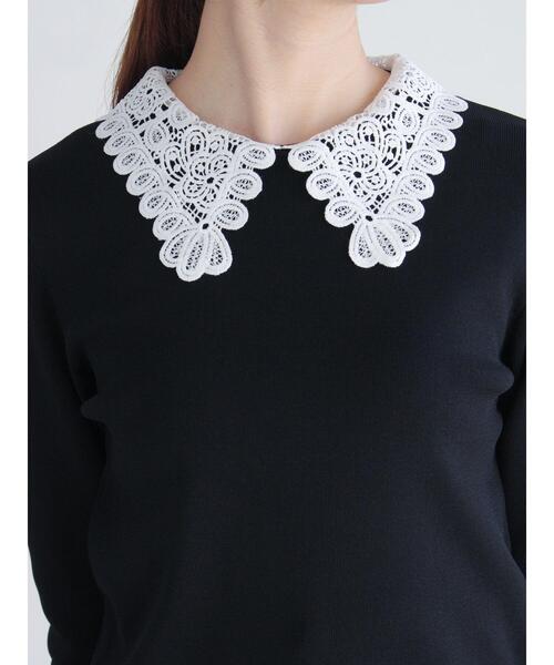 Te chichi（テチチ）の「レース衿ニットプルオーバー（ニット/セーター・レディース・グレー/ブラック/オフホワイト・F）」の15枚目の写真