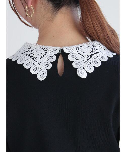 Te chichi（テチチ）の「レース衿ニットプルオーバー（ニット/セーター・レディース・グレー/ブラック/オフホワイト・F）」の16枚目の写真