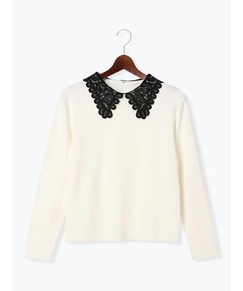 Te chichi（テチチ）の「レース衿ニットプルオーバー（ニット/セーター・レディース・グレー/ブラック/オフホワイト・F）」の18枚目の写真