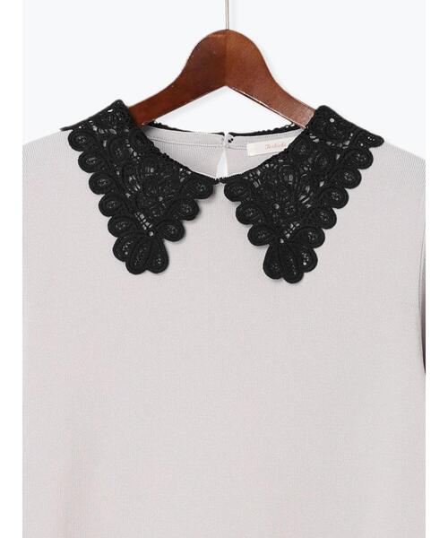 Te chichi（テチチ）の「レース衿ニットプルオーバー（ニット/セーター・レディース・グレー/ブラック/オフホワイト・F）」の22枚目の写真