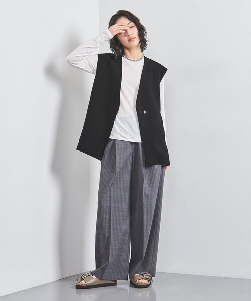 ユナイテッドアローズ 新品未使用ベスト セール】COMFY Vノーカラー ベスト -吸水速乾 UVカット