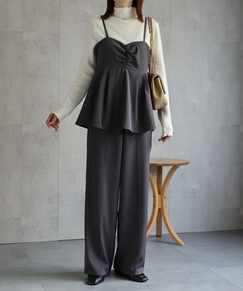 セール】ペプラムキャミオールインワン（つなぎ/オールインワン