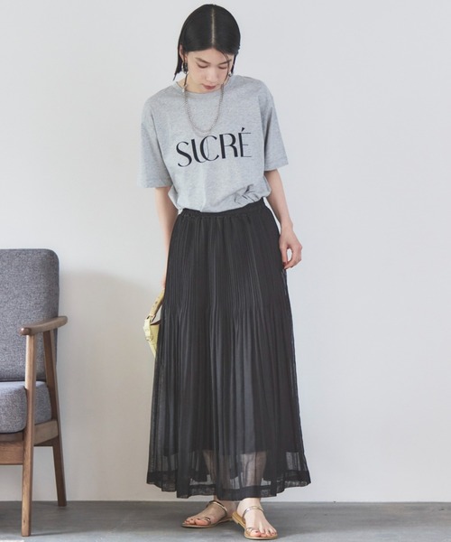 Doux archives(ドゥアルシーヴ)の「シアーリネンライクスカート(スカート・レディース・モカ/イエロー/ブラック・FREE)」の4枚目の写真