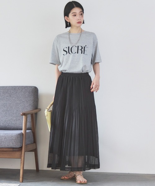 Doux archives(ドゥアルシーヴ)の「シアーリネンライクスカート(スカート・レディース・モカ/イエロー/ブラック・FREE)」の5枚目の写真