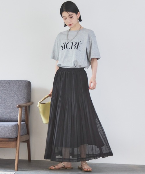 Doux archives(ドゥアルシーヴ)の「シアーリネンライクスカート(スカート・レディース・モカ/イエロー/ブラック・FREE)」の6枚目の写真