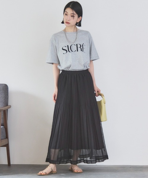 Doux archives(ドゥアルシーヴ)の「シアーリネンライクスカート(スカート・レディース・モカ/イエロー/ブラック・FREE)」の8枚目の写真