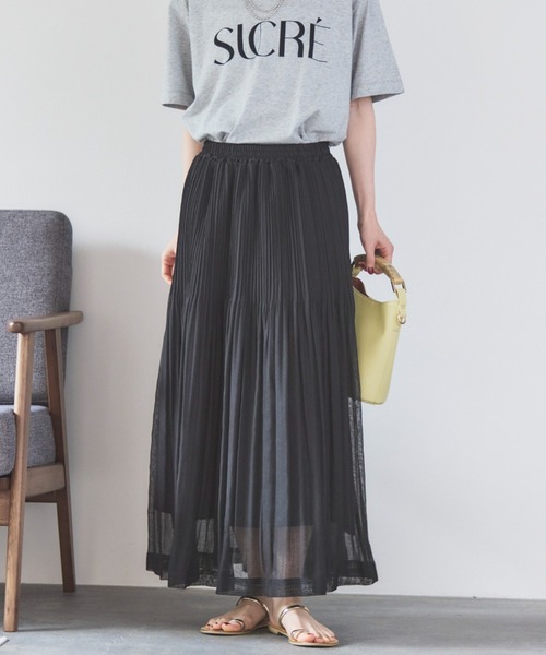 Doux archives(ドゥアルシーヴ)の「シアーリネンライクスカート(スカート・レディース・モカ/イエロー/ブラック・FREE)」の14枚目の写真