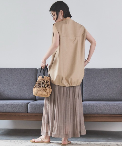 Doux archives(ドゥアルシーヴ)の「シアーリネンライクスカート(スカート・レディース・モカ/イエロー/ブラック・FREE)」の21枚目の写真