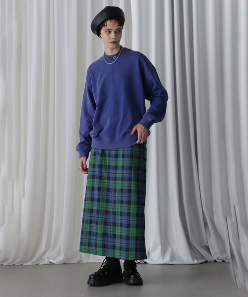ROSE BUD（ローズバッド）の「【WEB・一部店舗限定】SPRAY  BLEACH PANEL SWEAT（スウェット・レディース・グレー/ブルー・ONE SIZE）」の3枚目の写真