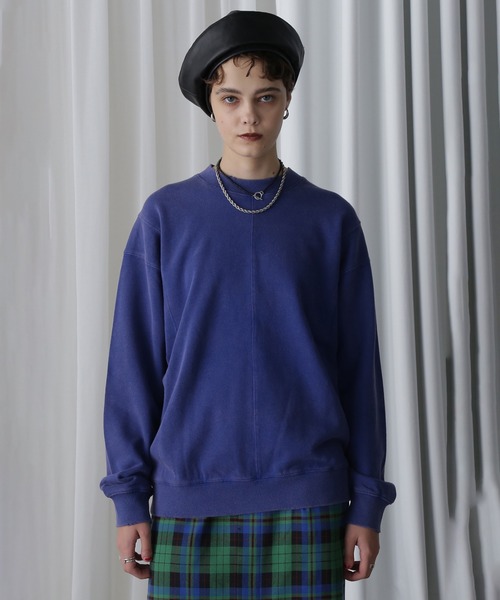 ROSE BUD（ローズバッド）の「【WEB・一部店舗限定】SPRAY  BLEACH PANEL SWEAT（スウェット・レディース・グレー/ブルー・ONE SIZE）」の6枚目の写真