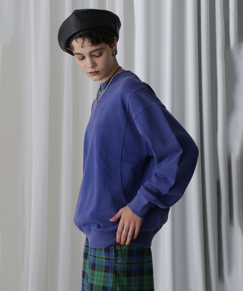 ROSE BUD（ローズバッド）の「【WEB・一部店舗限定】SPRAY  BLEACH PANEL SWEAT（スウェット・レディース・グレー/ブルー・ONE SIZE）」の7枚目の写真