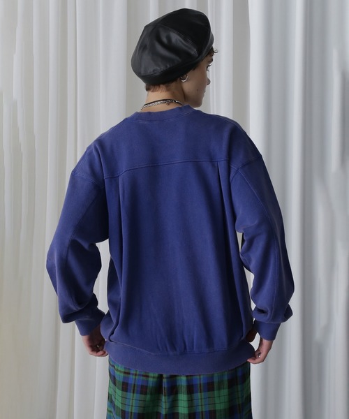 ROSE BUD（ローズバッド）の「【WEB・一部店舗限定】SPRAY  BLEACH PANEL SWEAT（スウェット・レディース・グレー/ブルー・ONE SIZE）」の8枚目の写真