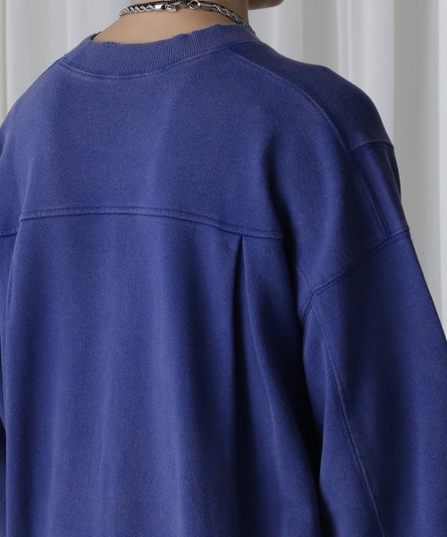ROSE BUD（ローズバッド）の「【WEB・一部店舗限定】SPRAY  BLEACH PANEL SWEAT（スウェット・レディース・グレー/ブルー・ONE SIZE）」の12枚目の写真