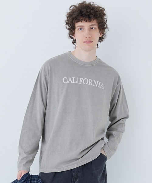 coca(coca)(コカ)の「ピグメントアソートプリントロングTシャツ(Tシャツ/カットソー・メンズ・グレー/ブラウン/チャコール/ダークブルー・M/L)」の2枚目の写真