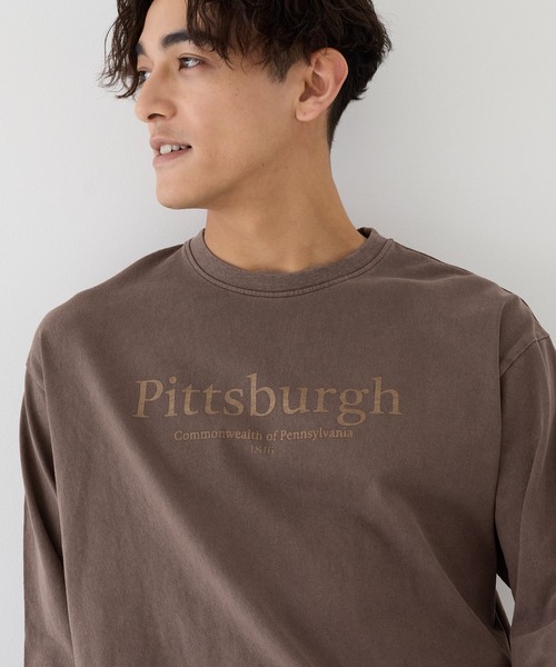 coca(coca)(コカ)の「ピグメントアソートプリントロングTシャツ(Tシャツ/カットソー・メンズ・グレー/ブラウン/チャコール/ダークブルー・M/L)」の8枚目の写真