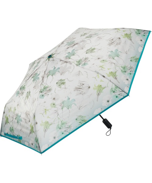 Waterfront（ウォーターフロント）の「memorif. 自動開閉 折 55cm（折りたたみ傘・レディース・グリーン/グレー/マルチ・FREE）」の2枚目の写真