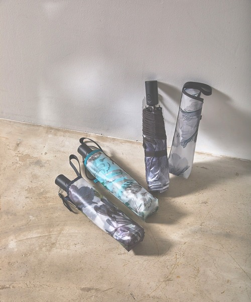 Waterfront（ウォーターフロント）の「memorif. 自動開閉 折 55cm（折りたたみ傘・レディース・グリーン/グレー/マルチ・FREE）」の4枚目の写真