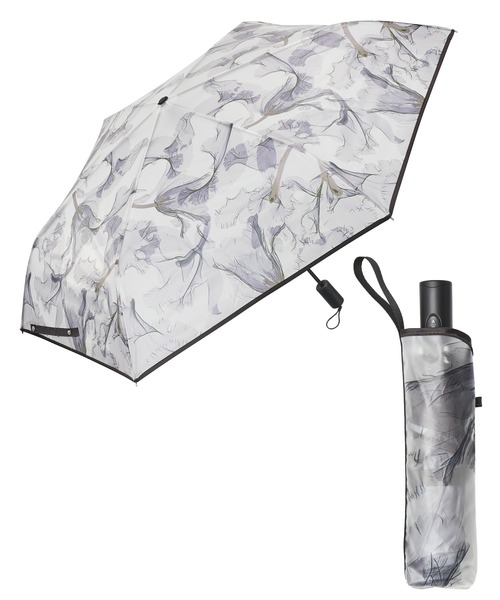 Waterfront(ウォーターフロント)の「memorif. 自動開閉 折 55cm 雨傘(折りたたみ傘・レディース・グリーン/グレー/マルチ・FREE)」の5枚目の写真