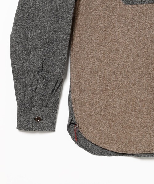 SUGAR CANE（シュガーケーン）の「【別注】SUGAR CANE / クレイジー シャンブレー ワークシャツ（シャツ/ブラウス・メンズ・ライトブラウン/ブルー・SMALL/MEDIUM/X-LARGE/LARGE）」の5枚目の写真