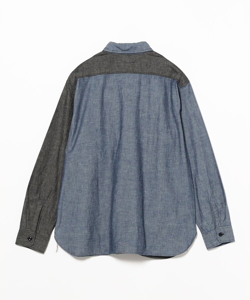 SUGAR CANE（シュガーケーン）の「【別注】SUGAR CANE / クレイジー シャンブレー ワークシャツ（シャツ/ブラウス・メンズ・ライトブラウン/ブルー・SMALL/MEDIUM/X-LARGE/LARGE）」の9枚目の写真