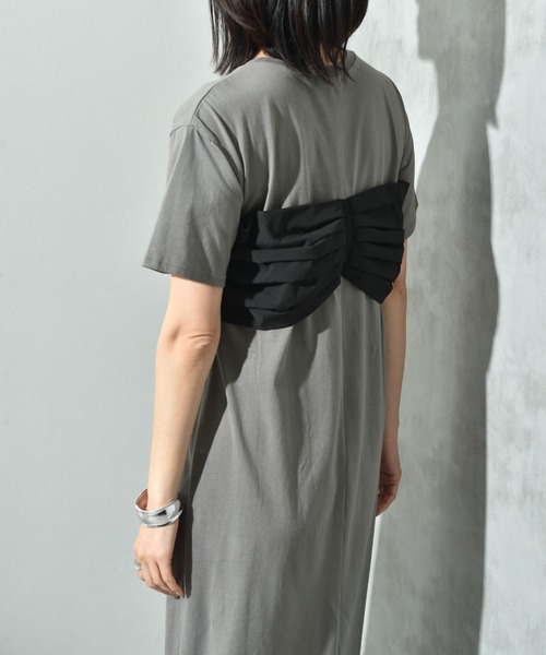 INTERPLANET(インタープラネット)の「デコリボン異素材切替ワンピース(ワンピース・レディース・グレー/ブラック/ネイビー・FREE)」の11枚目の写真