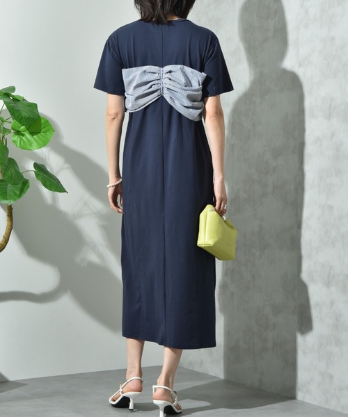 INTERPLANET(インタープラネット)の「デコリボン異素材切替ワンピース(ワンピース・レディース・グレー/ブラック/ネイビー・FREE)」の16枚目の写真