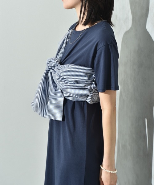 INTERPLANET(インタープラネット)の「デコリボン異素材切替ワンピース(ワンピース・レディース・グレー/ブラック/ネイビー・FREE)」の20枚目の写真