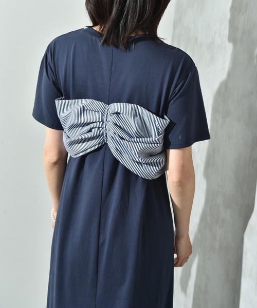 INTERPLANET(インタープラネット)の「デコリボン異素材切替ワンピース(ワンピース・レディース・グレー/ブラック/ネイビー・FREE)」の21枚目の写真