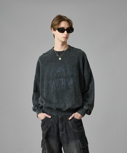 ANDER HUNK（アンダーハンク）の「Vintage Washed Sweat Pullover/ヴィンテージウォッシュスウェットプルオーバー（スウェット・メンズ・ブラウン/ブラック・LARGE/MEDIUM）」の10枚目の写真